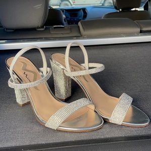 Nina silver sparkle heels